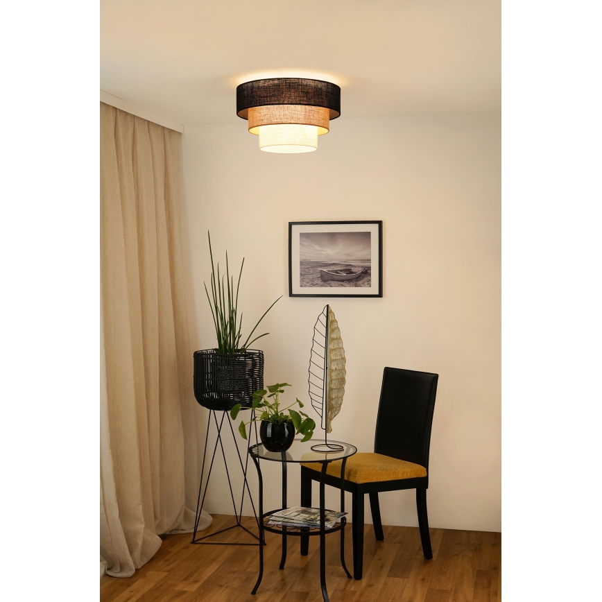 Brilagi - Kattovalo ASPEN LUNETA 1xE27/15W/230V halkaisija 45 cm musta/beige/kerma