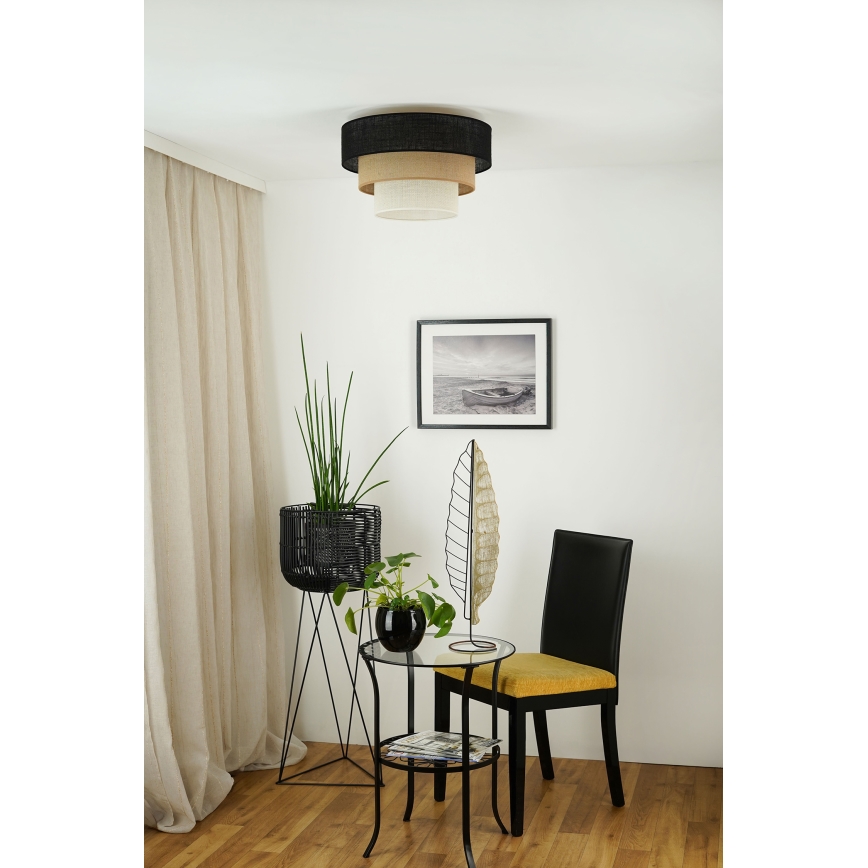 Brilagi - Kattovalo ASPEN LUNETA 1xE27/15W/230V halkaisija 45 cm musta/beige/kerma