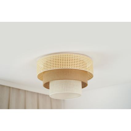 Brilagi - Kattovalo CEDAR LUNETA 1xE27/15W/230V halkaisija 45 cm beige/ruskea/kerma