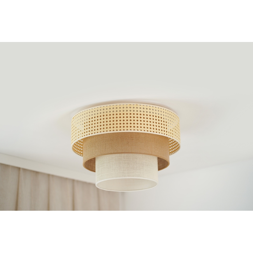 Brilagi - Kattovalo CEDAR LUNETA 1xE27/15W/230V halkaisija 45 cm beige/ruskea/kerma