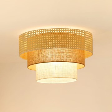 Brilagi - Kattovalo CEDAR LUNETA 1xE27/15W/230V halkaisija 45 cm beige/ruskea/kerma