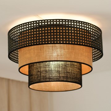 Brilagi - Kattovalo DAKOTA LUNETA 1xE27/15W/230V halkaisija 45 cm musta/beige