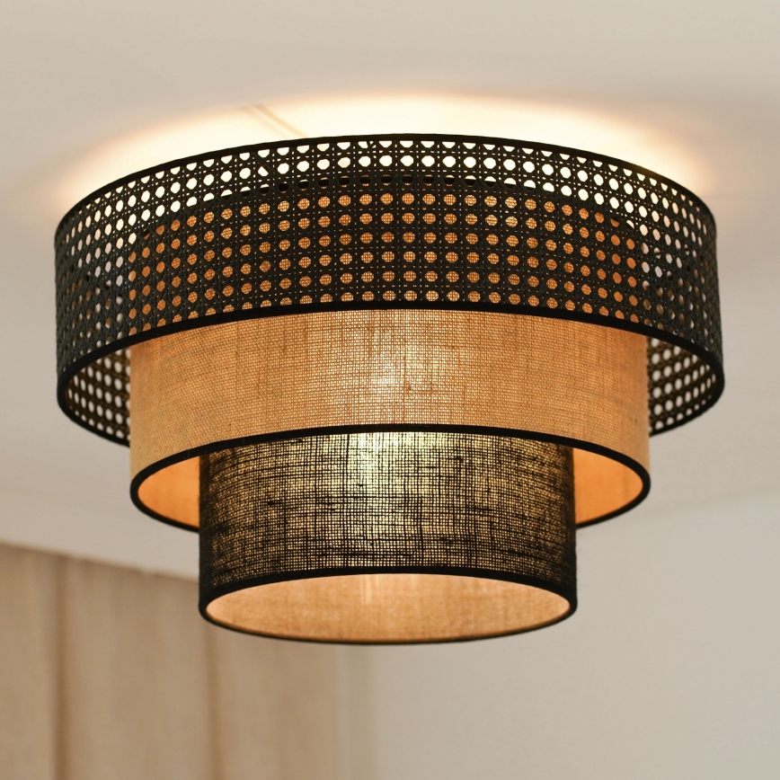 Brilagi - Kattovalo DAKOTA LUNETA 1xE27/15W/230V halkaisija 45 cm musta/beige