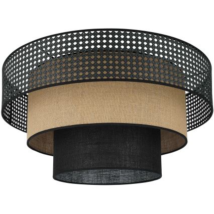 Brilagi - Kattovalo DAKOTA LUNETA 1xE27/15W/230V halkaisija 45 cm musta/beige