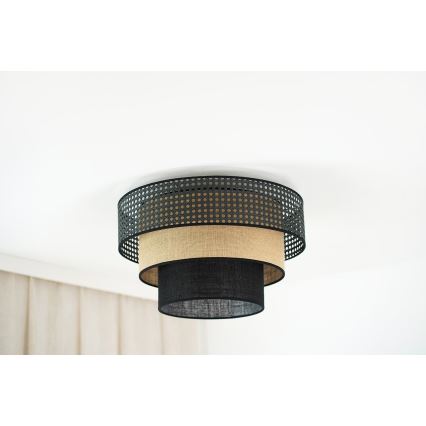 Brilagi - Kattovalo DAKOTA LUNETA 1xE27/15W/230V halkaisija 45 cm musta/beige