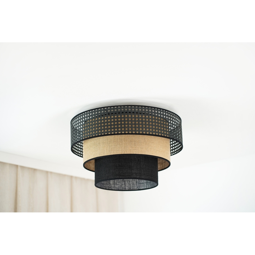 Brilagi - Kattovalo DAKOTA LUNETA 1xE27/15W/230V halkaisija 45 cm musta/beige