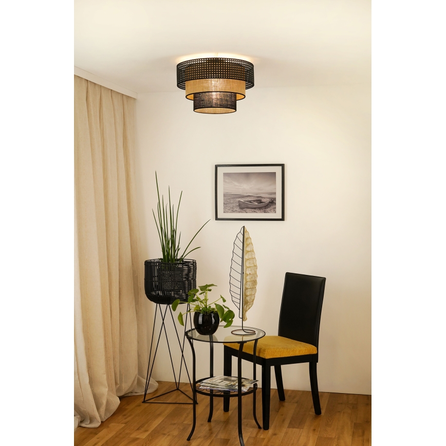 Brilagi - Kattovalo DAKOTA LUNETA 1xE27/15W/230V halkaisija 45 cm musta/beige