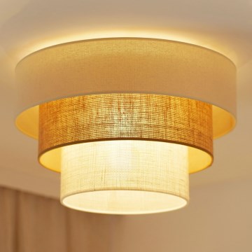 Brilagi-Kattovalo DENVER LUNETA 1xE27/15W/230V halkaisija 45 beige/ruskea/kerma