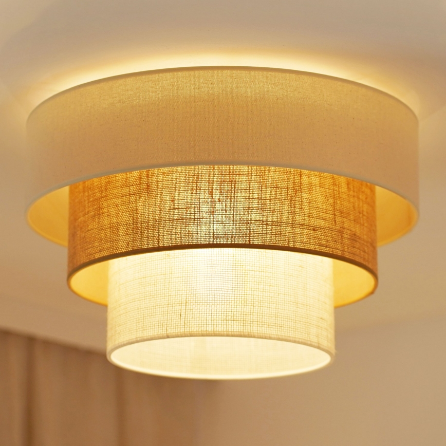 Brilagi-Kattovalo DENVER LUNETA 1xE27/15W/230V halkaisija 45 beige/ruskea/kerma
