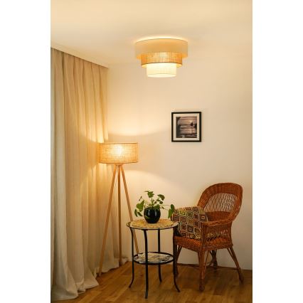 Brilagi-Kattovalo DENVER LUNETA 1xE27/15W/230V halkaisija 45 beige/ruskea/kerma