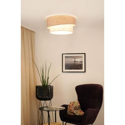 Brilagi - Kattovalo DOVER SHINE 1xE27/15W/230V halkaisija 50 cm harmaa/kerma