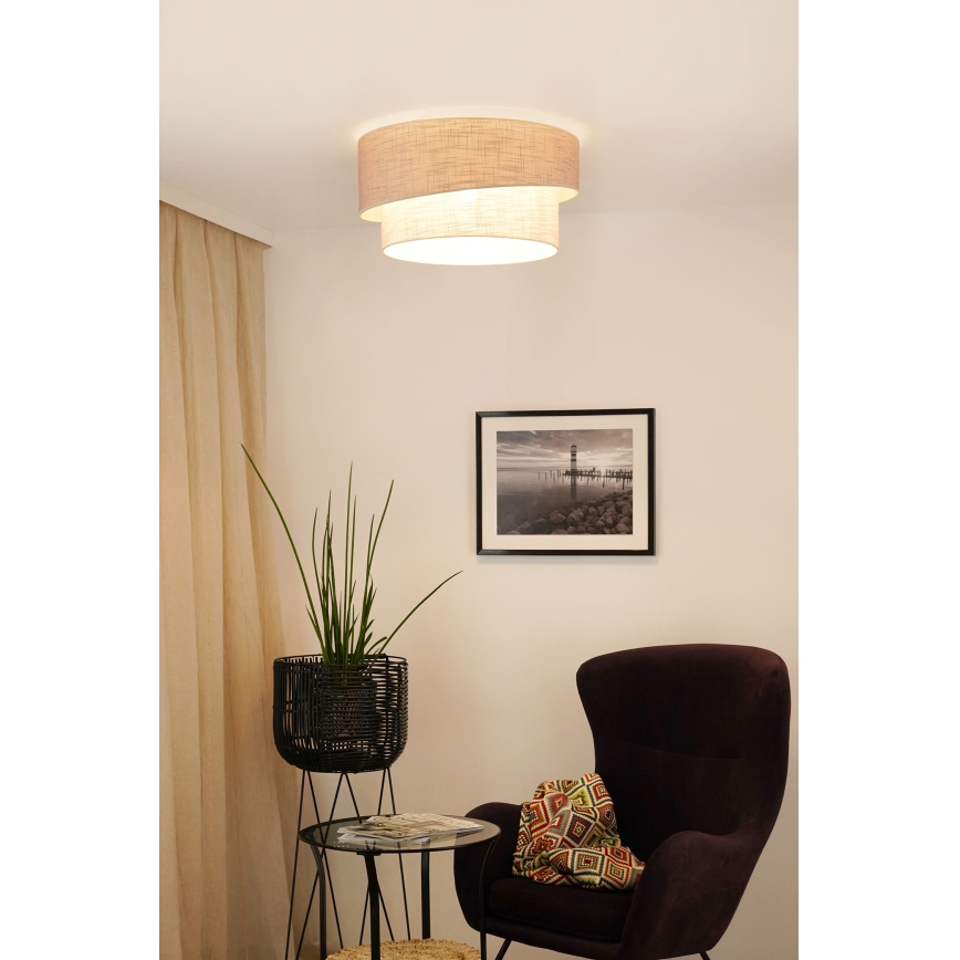 Brilagi - Kattovalo DOVER SHINE 1xE27/15W/230V halkaisija 50 cm harmaa/kerma