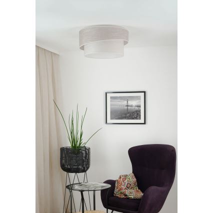 Brilagi - Kattovalo DOVER SHINE 1xE27/15W/230V halkaisija 50 cm harmaa/kerma