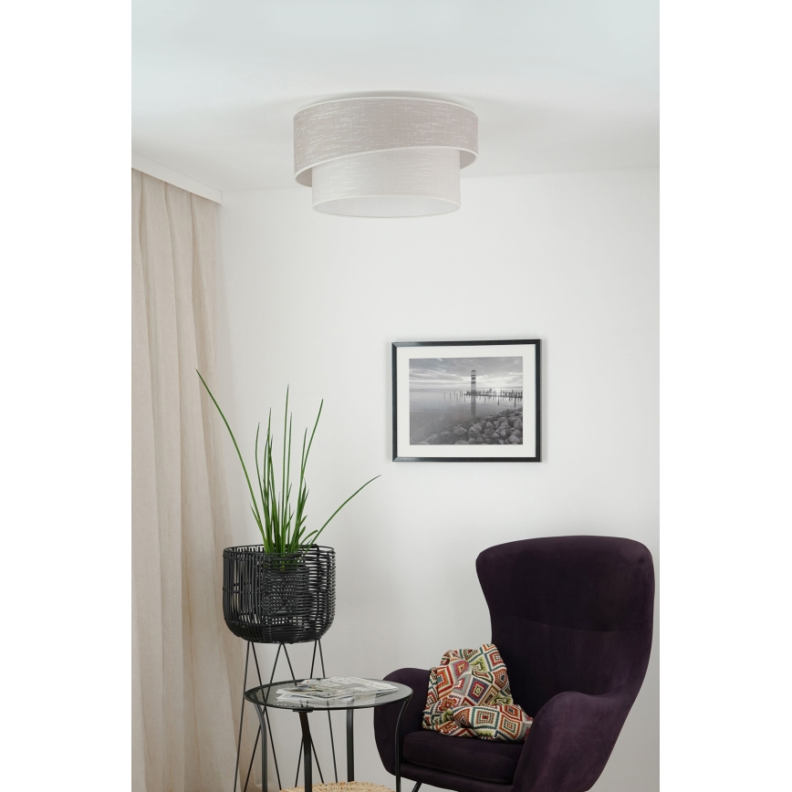 Brilagi - Kattovalo DOVER SHINE 1xE27/15W/230V halkaisija 50 cm harmaa/kerma