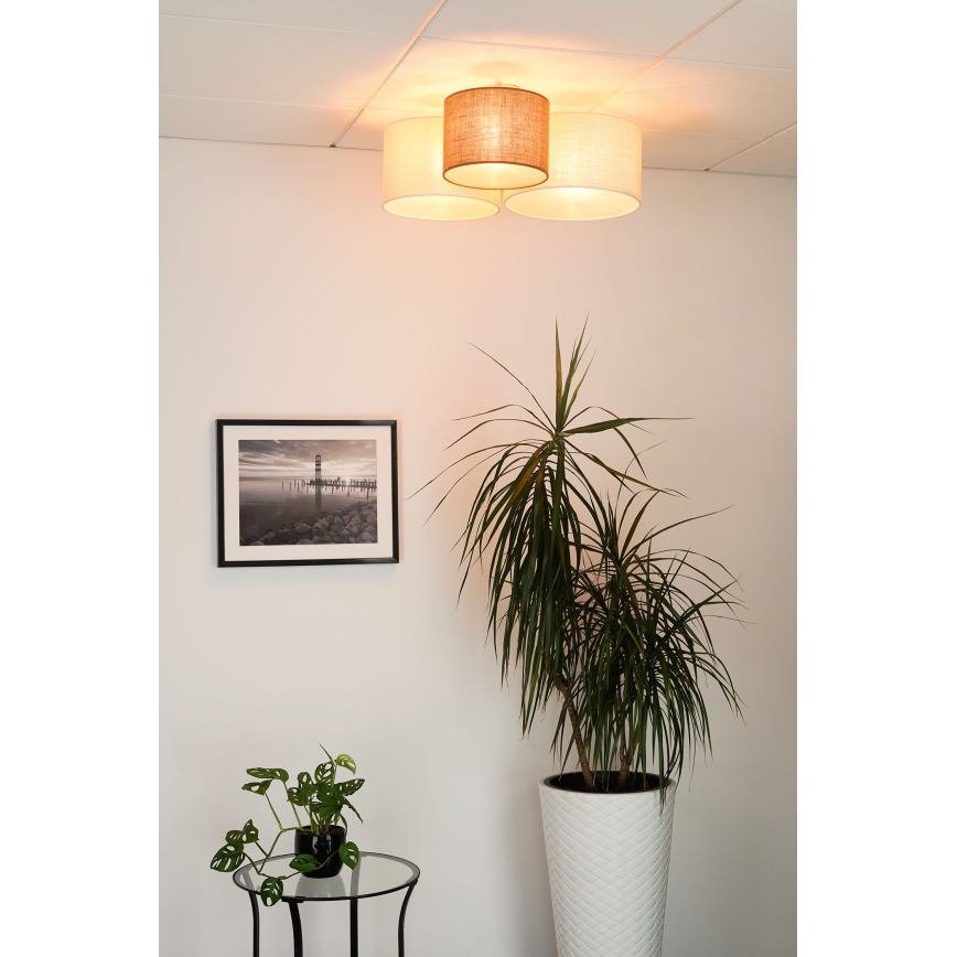 Brilagi - Kattovalo HÄMÄHÄKKI 3xE27/15W/230V beige/kerma