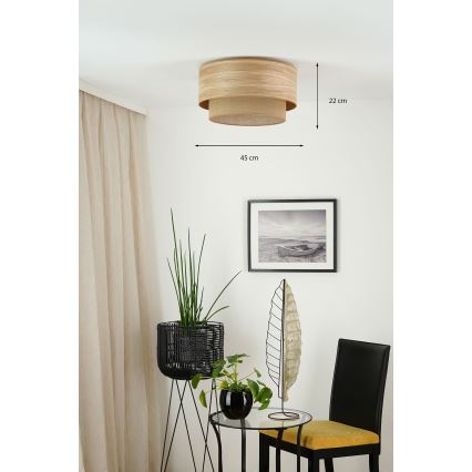 Brilagi - Kattovalo MONTANA BOHO 1xE27/15W/230V halkaisija 45 cm ruskea