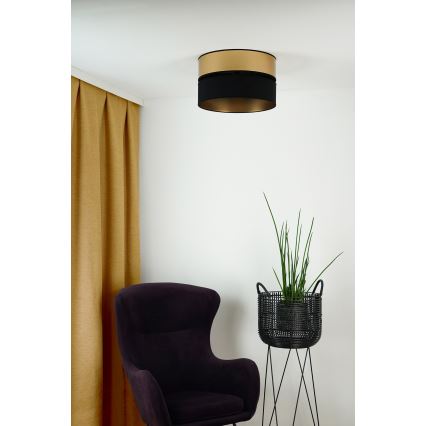 Brilagi - Kattovalo ROYAL 1xE27/15W/230V halkaisija 40 cm musta/kulta