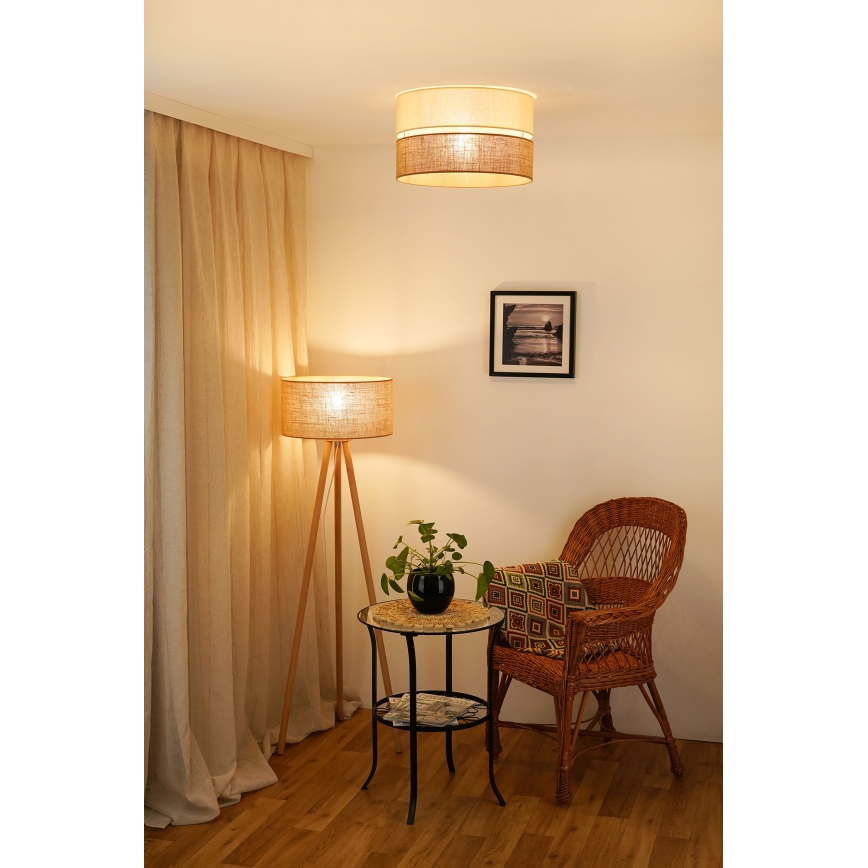 Brilagi - Kattovalo ROYAL YUTE 1xE27/15W/230V halkaisija 40 cm beige/kerma