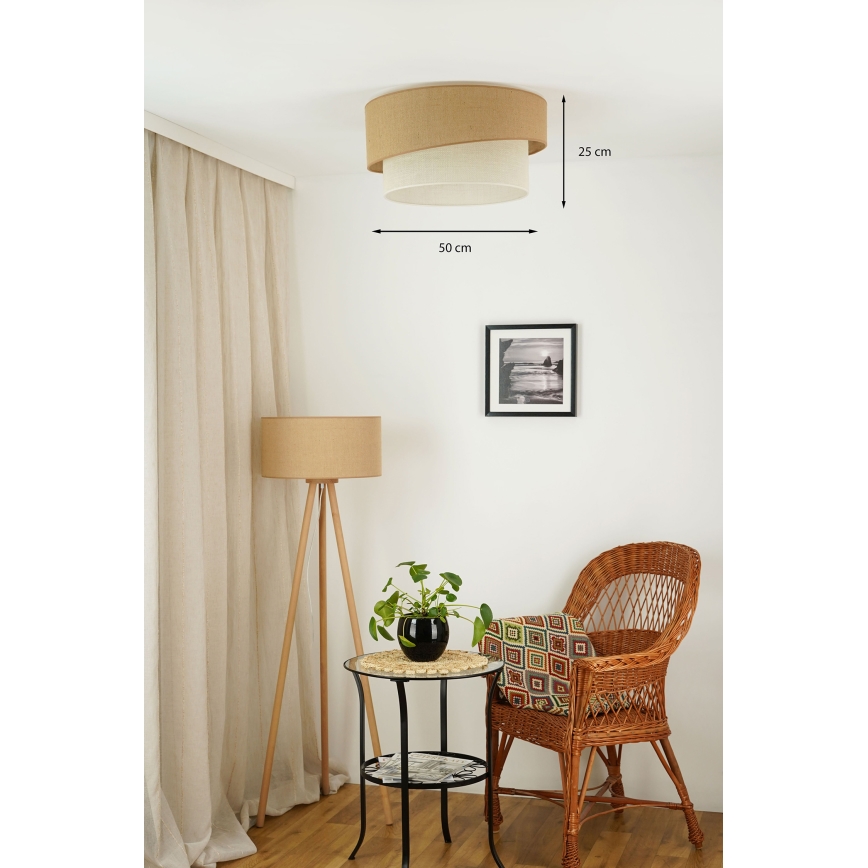 Brilagi - Kattovalo SHINE 1xE27/15W/230V halkaisija 50 cm beige/kerma