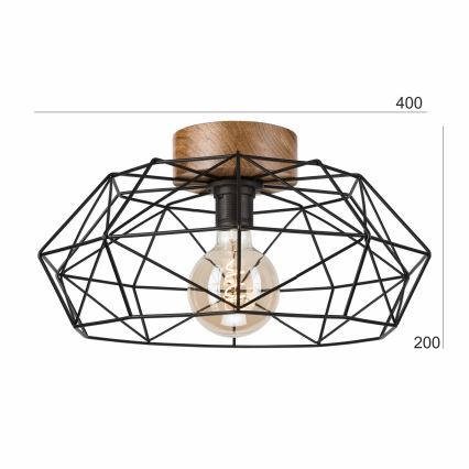 Brilagi - Kattovalo WOODY BASKET 1xE27/60W/230V tammi