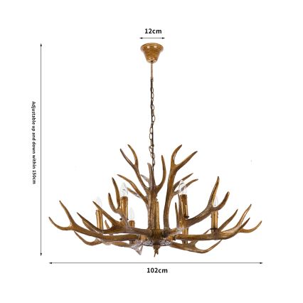 Brilagi - Ketjullinen kattokruunu DEER 6xE14/10W/230V halkaisija 102 cm