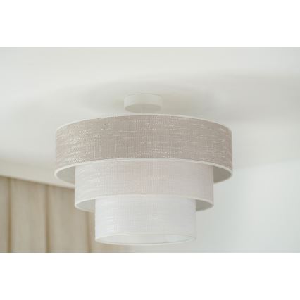 Brilagi - Kiinteä kattokruunu ALASKA LUNETA 1xE27/15W/230V halkaisija 45 cm harmaa/kerma