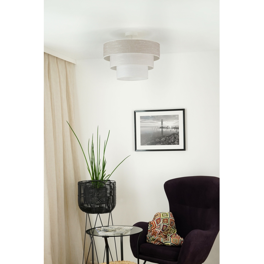 Brilagi - Kiinteä kattokruunu ALASKA LUNETA 1xE27/15W/230V halkaisija 45 cm harmaa/kerma