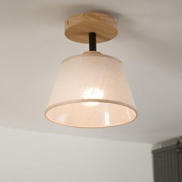Brilagi - Kiinteä kattokruunu ANTHONY 1xE14/60W/230V tammi/beige