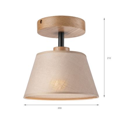 Brilagi - Kiinteä kattokruunu ANTHONY 1xE14/60W/230V tammi/beige
