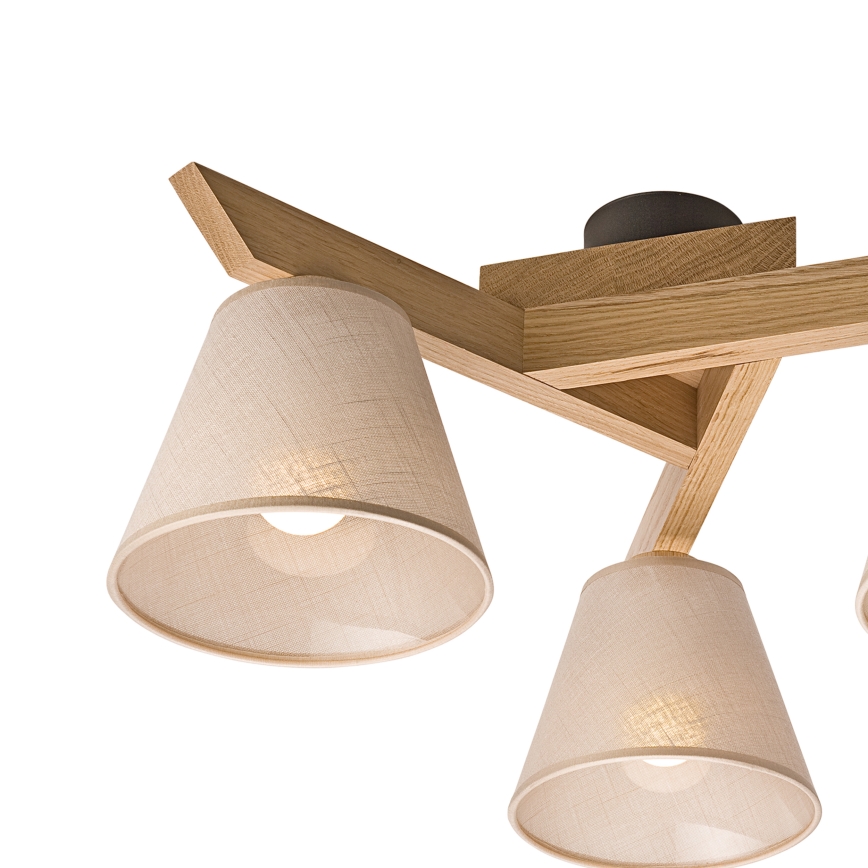 Brilagi - Kiinteä kattokruunu ANTHONY 3xE14/40W/230V tammi/beige