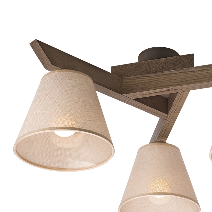 Brilagi - Kiinteä kattokruunu ANTHONY 3xE14/40W/230V tammi/beige