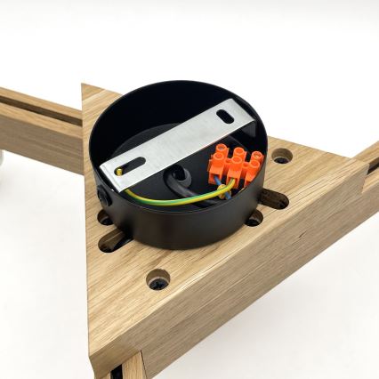 Brilagi - Kiinteä kattokruunu ANTHONY 3xE14/40W/230V tammi/valkoinen