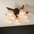 Brilagi - Kiinteä kattokruunu ANTHONY 5xE14/40W/230V tammi/beige
