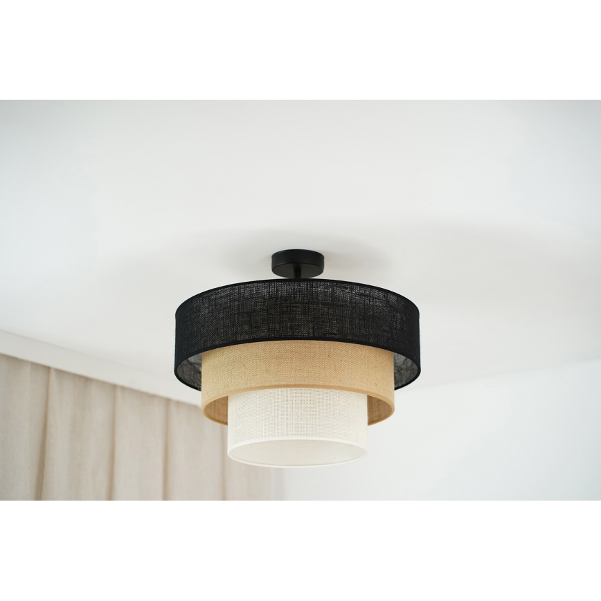 Brilagi - Kiinteä kattokruunu ASPEN LUNETA 1xE27/15W/230V halkaisija 45 cm musta/beige/kerma