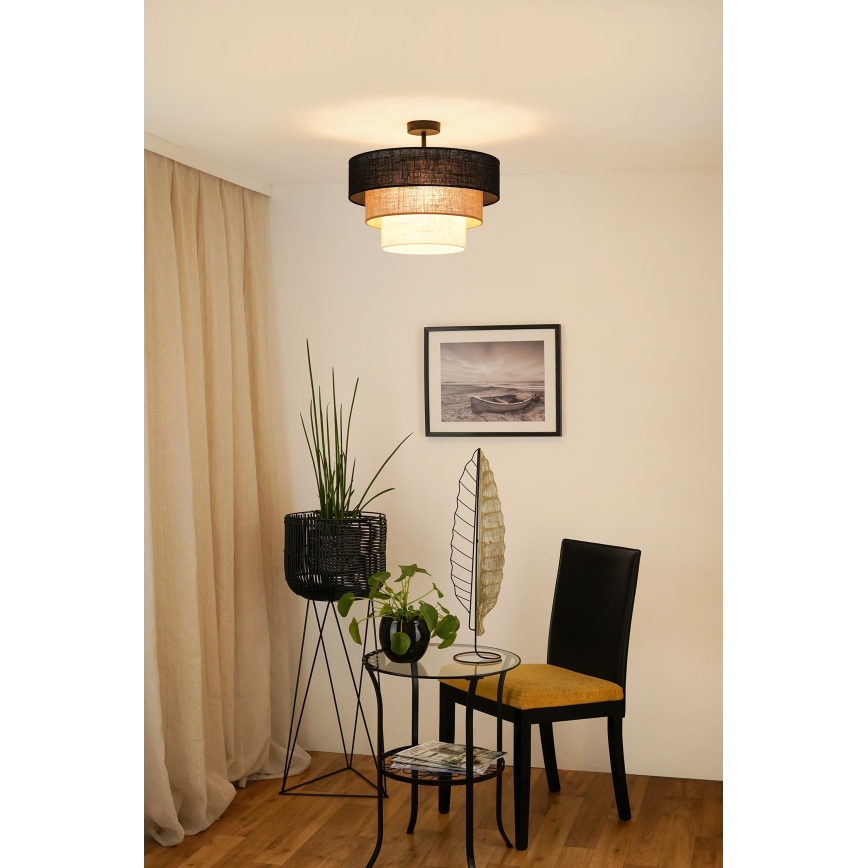 Brilagi - Kiinteä kattokruunu ASPEN LUNETA 1xE27/15W/230V halkaisija 45 cm musta/beige/kerma