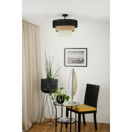 Brilagi - Kiinteä kattokruunu ASPEN LUNETA 1xE27/15W/230V halkaisija 45 cm musta/beige/kerma