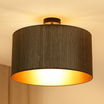 Brilagi - Kiinteä kattokruunu BOSTON ROLLER 1xE27/15W/230V halkaisija 45 cm olki ruskea/kulta