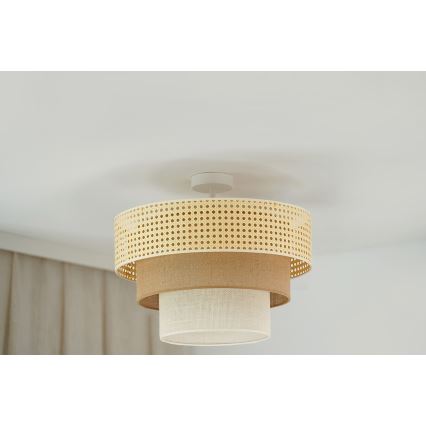 Brilagi - Kiinteä kattokruunu CEDAR LUNETA 1xE27/15W/230V halkaisija 45 cm beige/ruskea/kerma