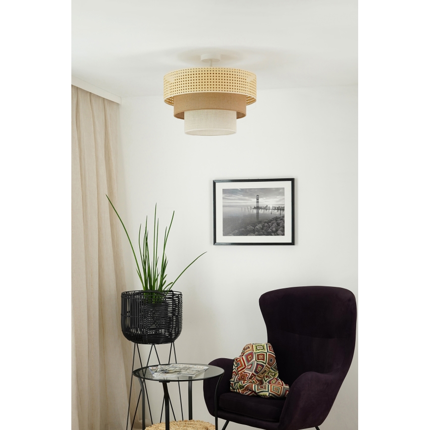 Brilagi - Kiinteä kattokruunu CEDAR LUNETA 1xE27/15W/230V halkaisija 45 cm beige/ruskea/kerma