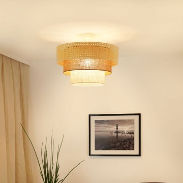 Brilagi - Kiinteä kattokruunu CEDAR LUNETA 1xE27/15W/230V halkaisija 45 cm beige/ruskea/kerma