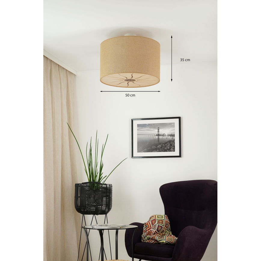 Brilagi - Kiinteä kattokruunu COUNTRY ROLLER 1xE27/15W/230V halkaisija 50 cm beige