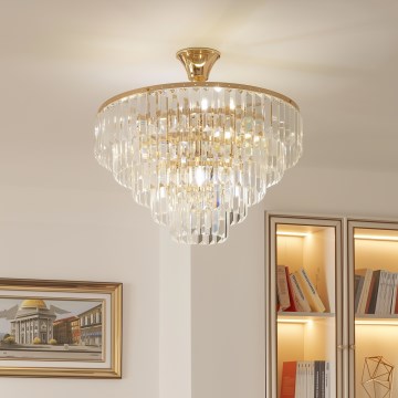 Brilagi - Kiinteä kattokruunu CRYSTAL 5xE14/40W/230V kulta