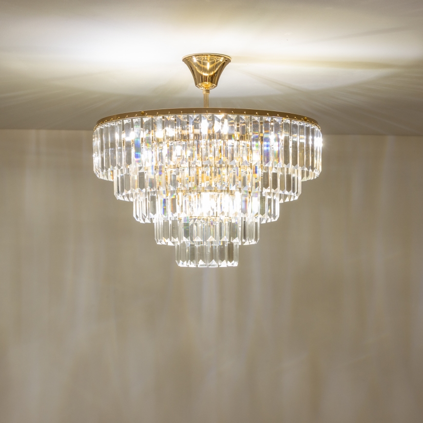 Brilagi - Kiinteä kattokruunu CRYSTAL 5xE14/40W/230V kulta