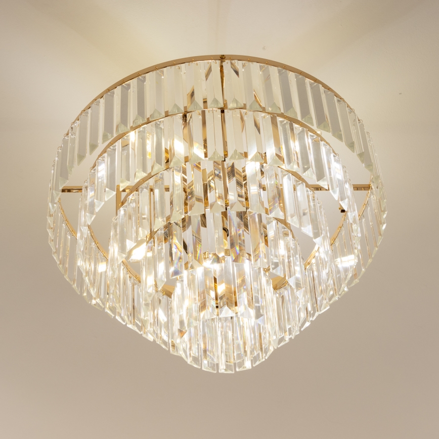 Brilagi - Kiinteä kattokruunu CRYSTAL 5xE14/40W/230V kulta