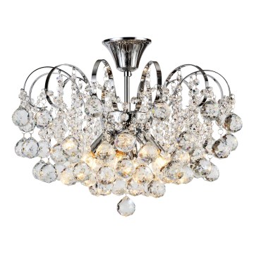 Brilagi - Kiinteä kattokruunu CRYSTAL 6xE14/60W/230V kiiltävä kromi