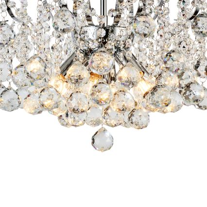 Brilagi - Kiinteä kattokruunu CRYSTAL 6xE14/60W/230V kiiltävä kromi