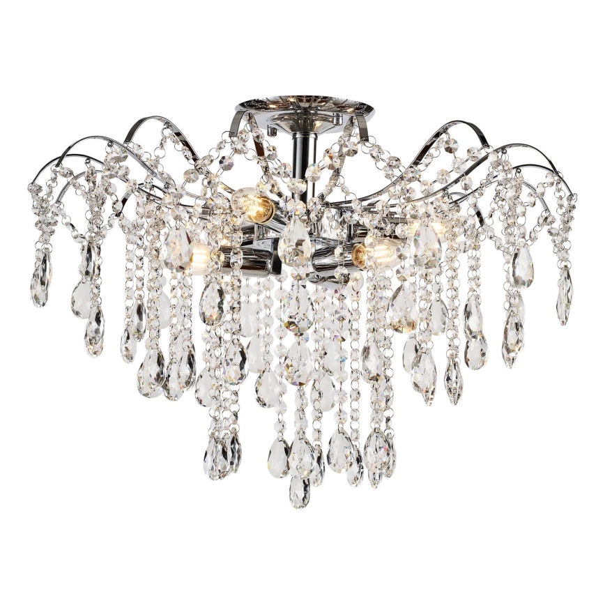 Brilagi - Kiinteä kattokruunu CRYSTAL 6xE14/60W/230V kiiltävä kromi