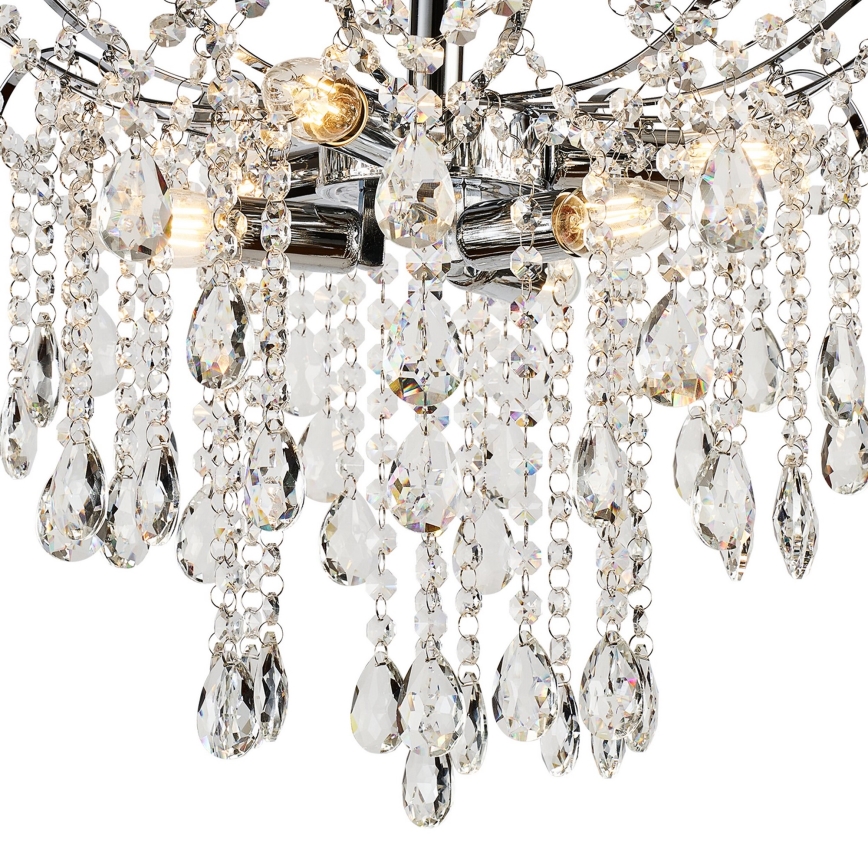 Brilagi - Kiinteä kattokruunu CRYSTAL 6xE14/60W/230V kiiltävä kromi