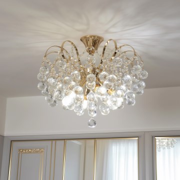 Brilagi - Kiinteä kattokruunu CRYSTAL 6xE14/60W/230V kulta