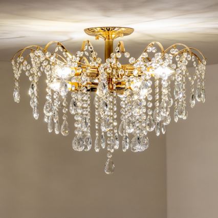 Brilagi - Kiinteä kattokruunu CRYSTAL 6xE14/60W/230V kulta